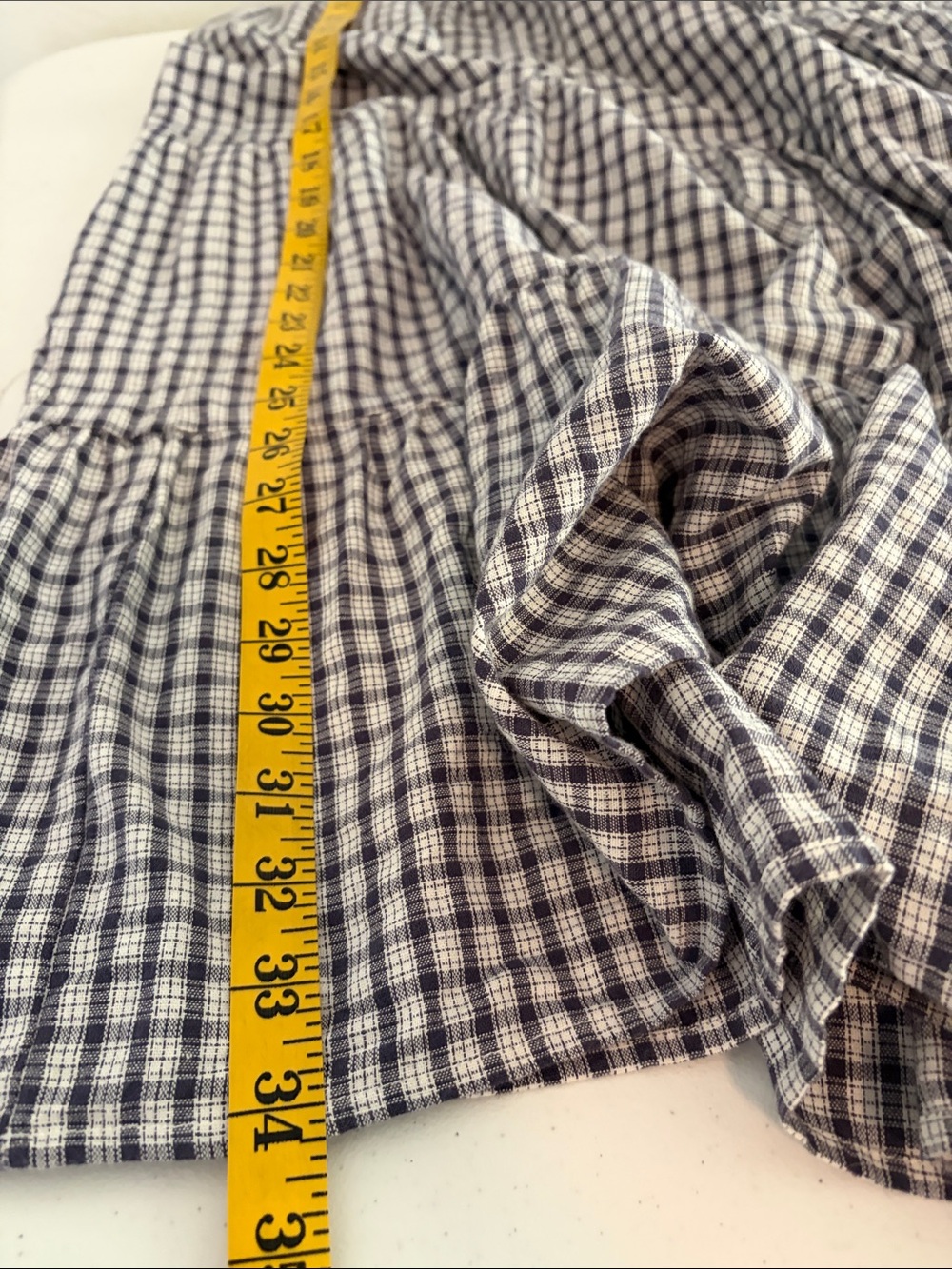 Brandy Melville Blue and White Gingham Tiered Maxi Skirt - Picture 5 of 6